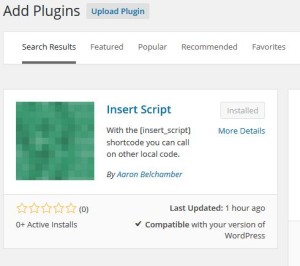 Insert Script WordPress Plugin Screenshot